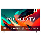 Smart TV QLED 55 4K TCL C635 Google TV. 120 Hz-DLG. Dolby Vision e Atmos. Onkyo. Comando de Voz à Distância e Google Assistant - Chumbo com Preto