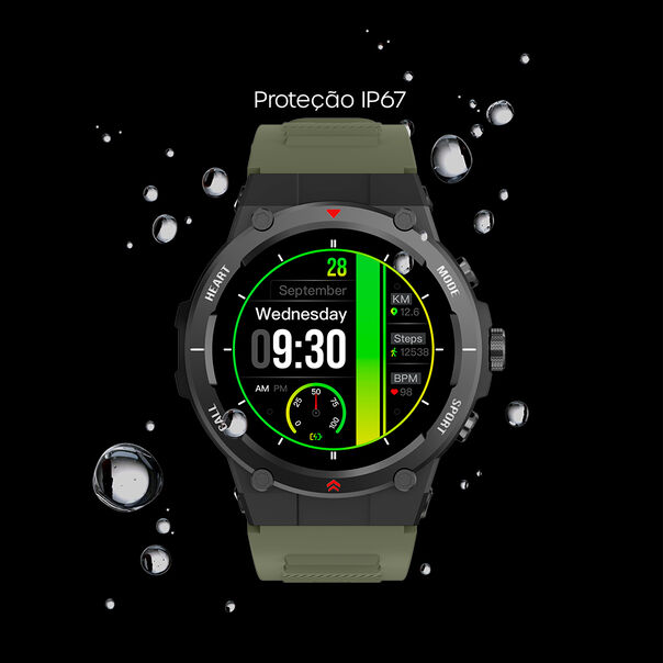 Smartwatch Relógio Inteligente 52mm Haiz My Watch Sport Cor:verde image number null