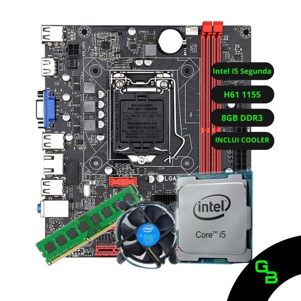 Kit Upgrade Intel I5 Segunda Placa Mãe H61 Ram 8GB DDR3 image number null