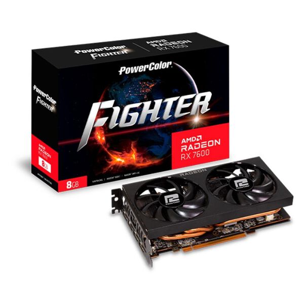Placa de Vídeo RX 7600 Fighter Power Color AMD Radeon  8GB GDDR6 - RX 7600 8G-F image number null