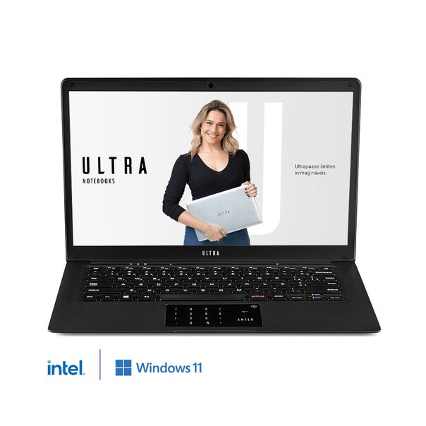 Combo Office - Notebook Ultra com Windows 11 Home Intel Celeron 120GB SSD 14.1 Pol e Headset Giant Conexão Usb Preto - PH2450K PH2450K image number null