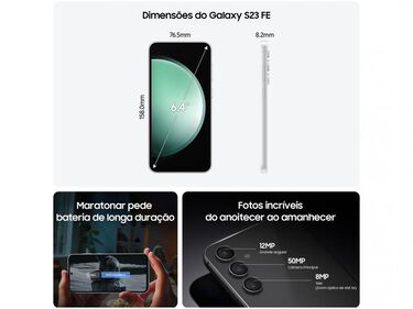 Samsung Galaxy S23 FE 5G Smartphone Android Desbloqueado 128GB Verde  - 128GB - Verde image number null