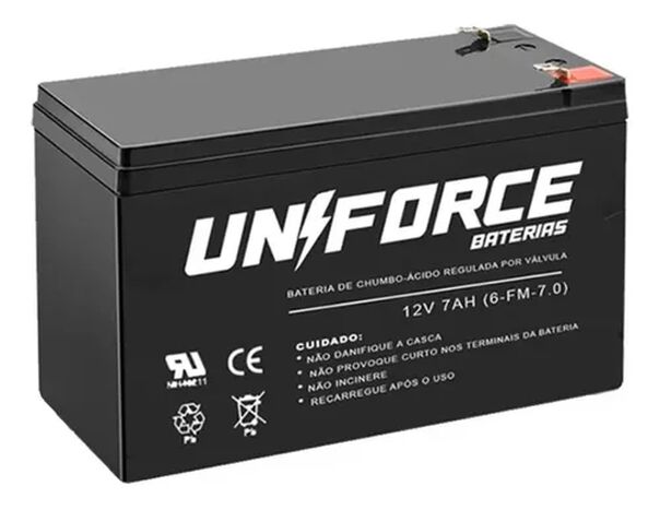 Bateria Uniforce 12v 7ah Selada Para Nobreak Alarmes Cerca Elétrica image number null