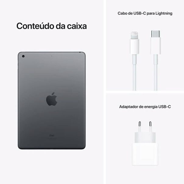 Apple iPad 9a Geração 10 2 Wi-Fi A13 Bionic 256GB Space Gray image number null