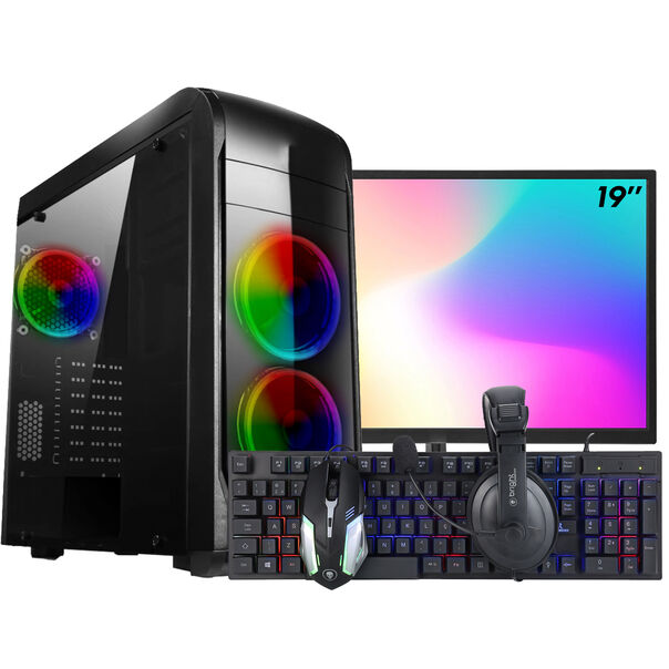 PC Gamer Completo Ark Monitor 19” + Intel Core i7 2600 16GB RX 550 4GB GDDR5 SSD 480GB Linux Combo Gamer image number null