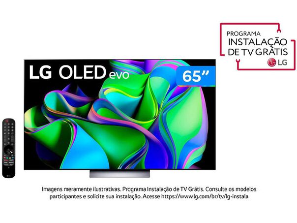 Smart TV 65” 4K UHD OLED Evo LG OLED65C3 120Hz Wi-Fi Bluetooth Alexa 4 HDMI G-Sync FreeSync - 65” image number null