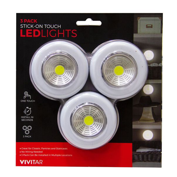 Kit de 3 lâmpadas LED adesiváveis e de acionamento por toque image number null