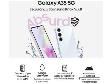 Smartphone Samsung Galaxy A35 256gb Azul Claro 5g 8gb Ram 6 6” Câm. Tripla + Selfie 13mp Dual Chip image number null