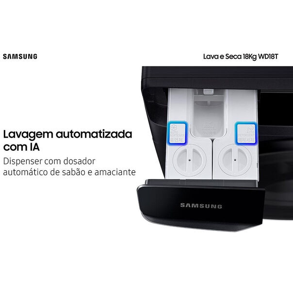 Lava e Seca Samsung WD18T Smart Wi-Fi WD18T6500GV-AZ 18-10kg - Preto - 110V image number null