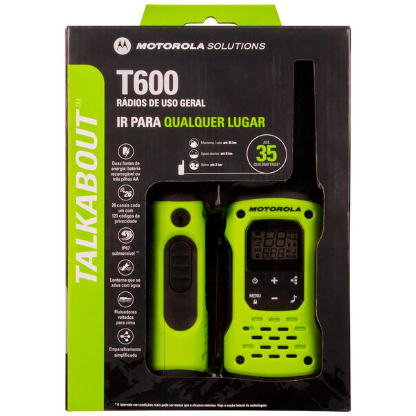 Radio Comunicador Talkabout Motorola T600BR H2O 35km 110V - Verde - 127V image number null