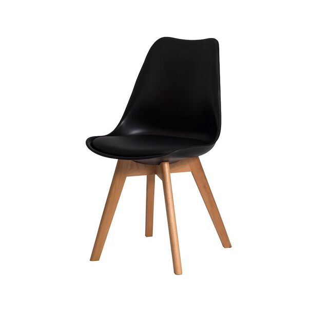Kit 3 Cadeiras Saarinen Wood Pretas - Preto image number null