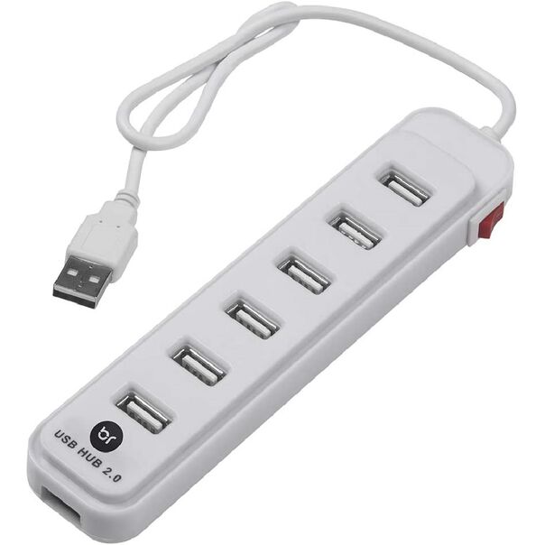 Hub USB 2.0, 7 Portas, Bright 0191 - Branco image number null