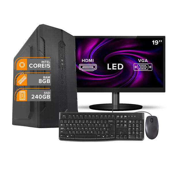 Computador Completo Intel i5 3470 8Gb Ssd 240Gb Monitor 19 image number null