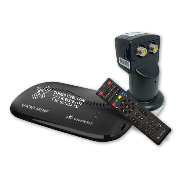 Kit Receptor de Tv Vivensis Vx10 SatHd e Lnbf Duplo image number null
