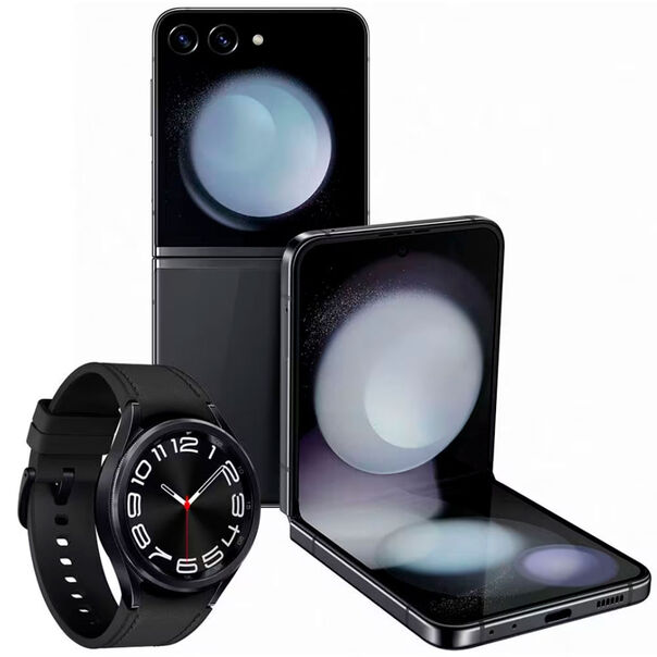 Smartphone Samsung Galaxy Z Flip5 5G + Smartwatch Samsung Galaxy Watch6 Classic LTE 43mm - Grafite image number null