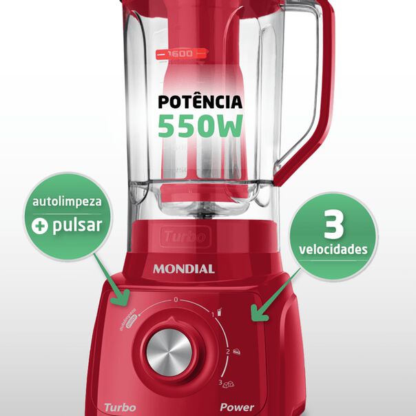 Liquidificador Mondial Turbo Power L-99-FR 220V image number null