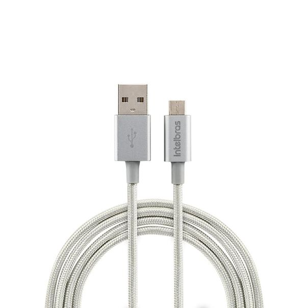 Cabo USB - Micro USB 1 5m nylon branco Intelbras EUAB 15NB image number null
