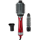 Escova Secadora de cabelo com 3 cabeças intercambiáveis 1000W  Vermelha