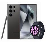 Smartphone Samsung Galaxy S24 Ultra Titánio 512GB. Tela 6.8 12GB RAM S Pen + Smartwatch Samsung Galaxy Watch6 BT 40mm - Preto