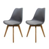 Kit 2 Cadeiras para Sala de Jantar Saarinen Cinza
