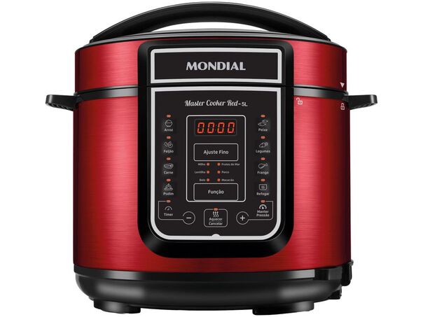 Panela de Pressão Elétrica Digital Mondial 5L 900W Master Cooker Red PE-39 - Vermelha e Prata - 220V image number null