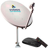Receptor de TV Vivensis VX10 TV SAT Full HD + Mini Antena Parabólica Vivensis 60 cm 5G - Preto