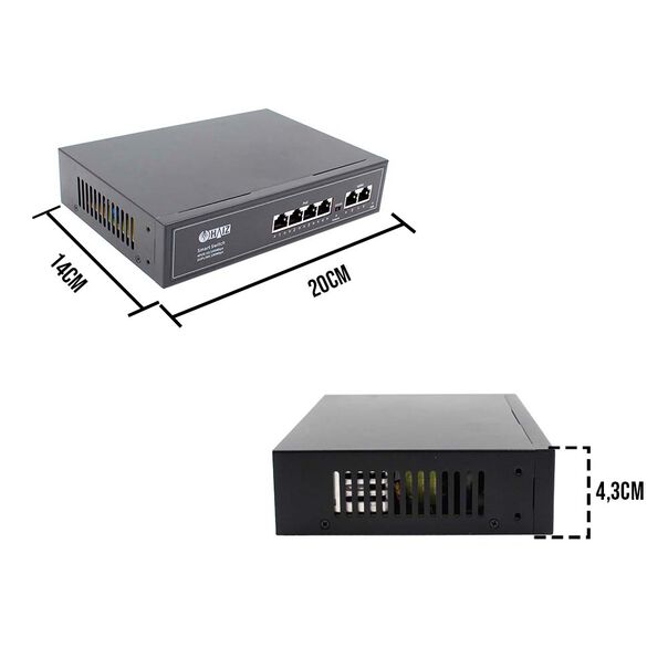 Kit Switch 4 Portas Poe + 2 Uplinks - Hz-ef1006p-ea2 Quantidade:10 image number null