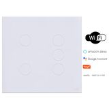 Interruptor Touch Glass 5 Botões Wifi Lumenx 4x4 Branco
