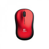 Mouse Logitech Sem Fio M185 - Preto e Vermelho