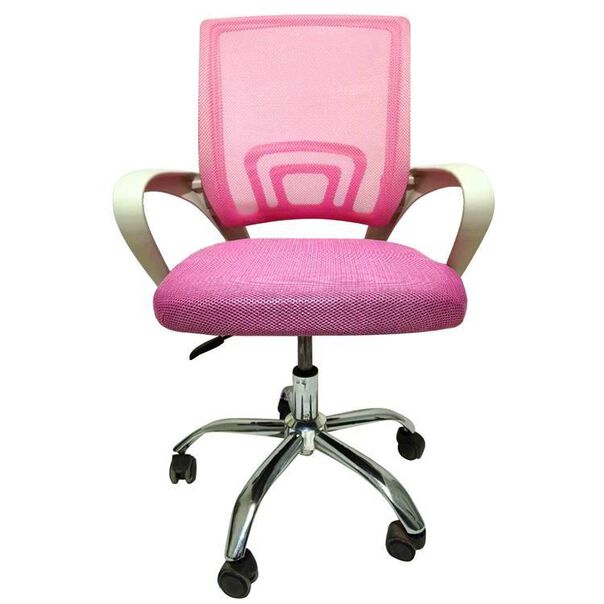 Cadeira de Escritorio PCTOP Home Office FIT Branca com Rosa - 1001 image number null