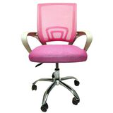 Cadeira de Escritorio PCTOP Home Office FIT Branca com Rosa - 1001