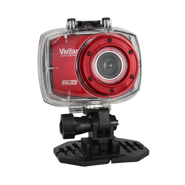 Câmera filmadora de ação Full HD com caixa estanque e acessórios Vermelha image number null