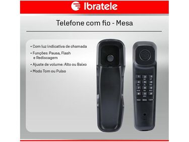 Telefone com Fio Ibratele Gôndola  - Preto image number null