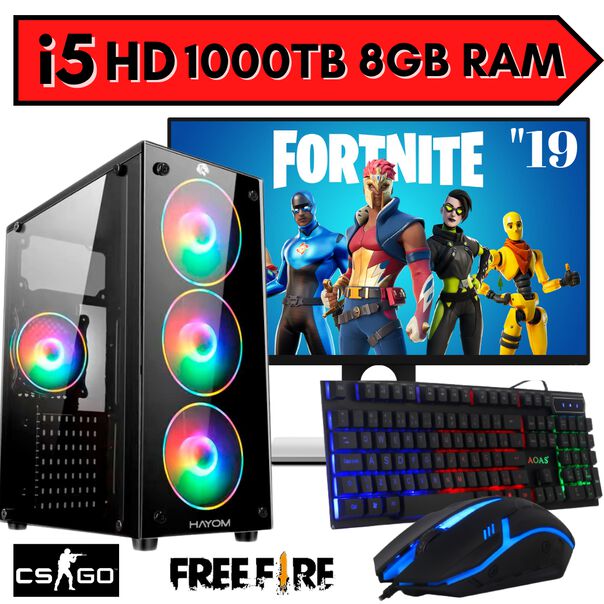 PC Gamer Completo i5 3.2 GHZ HD 1TB 8GB RAM Monitor 19" e Kit Gamer image number null