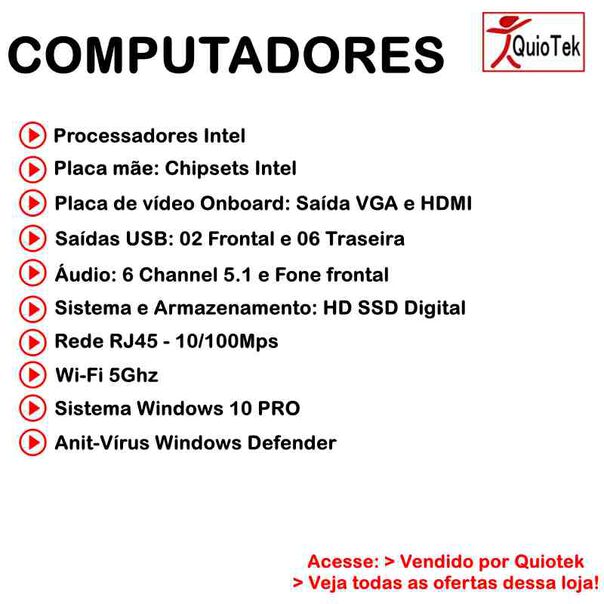 COMPUTADOR COMPLETO 23”  INTEL i7-3.4Ghz 8GB SSD240GB + HD 2TERA image number null