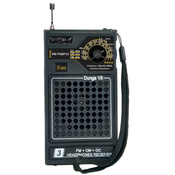 Rádio Portátil RM-PSMP32 Dunga VII AM-FM 300mW RMS Motobras - Preto - Bivolt image number null