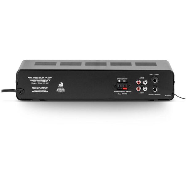 Amplificador SLIM 3000 APP G2 200W USB SD CARD. FM. Bluetooth Controle Remoto 31849 image number null