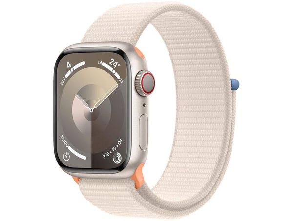 Apple Watch Series 9 GPS + Cellular Caixa de Alumínio 41mm Pulseira Loop Esportiva (Neutro em Carbono) Estelar image number null
