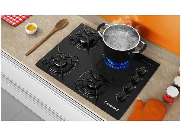 Cooktop 4 Bocas Continental a Gás GLP Preto KC4GP image number null