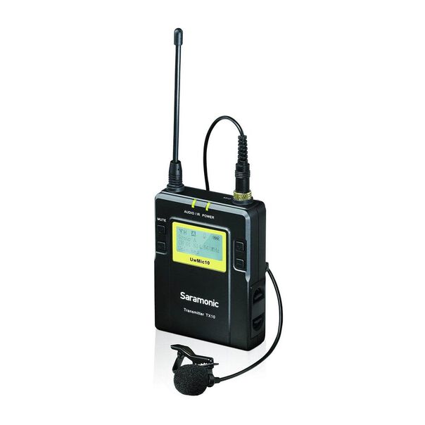 Sistema Microfone Lapela Sem Fio Saramonic UwMic10 UHF Wireless com Transmissor TX10 e Receptor RX10 image number null