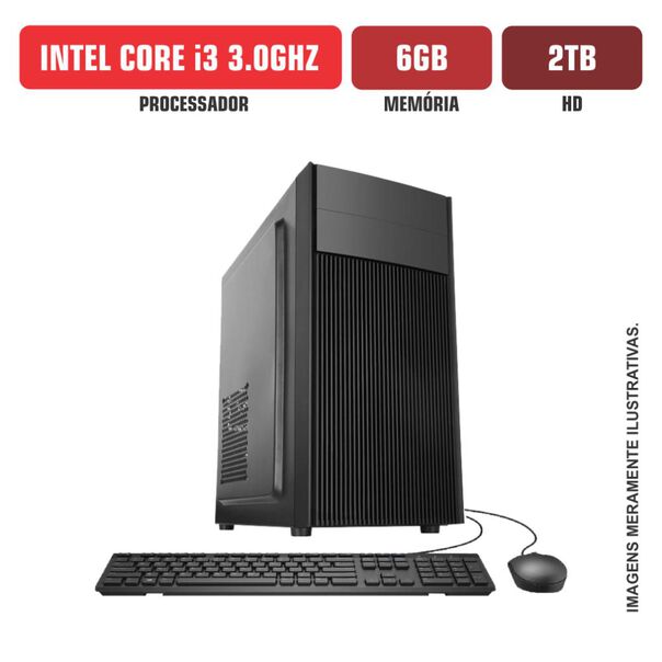 Computador Spread Corp Intel Core i3 6Gb HD 2Tb Com Kit Windows 10 image number null