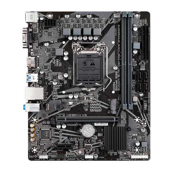Placa Mãe Gigabyte para Intel H510M H V2 LGA 1200 Ultra Durable 2xDDR4 mATX - Preto image number null