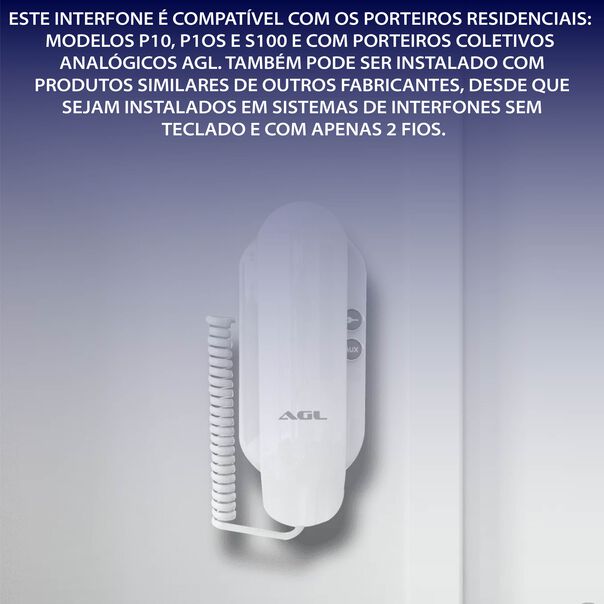 Monofone Extensão Agl S100 Interfone Porteiro image number null