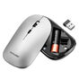 Mouse Sem Fio Slim Clique Silencioso Conexão Bluetooth e Usb 1600dpi Ajustável 4 Botões com Pilha Inclusa Cinza - MO332 MO332