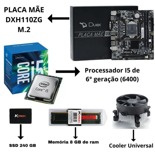Pc Computador I5 6400 8GB DDR4 240 SSD 6°Geração Win10 Pro image number null