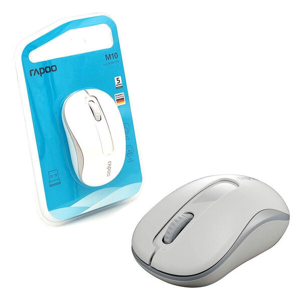 Mouse Sem Fio Rapoo M10 1000DPI 2.4GHz Bluetooth Branco - RA008 image number null