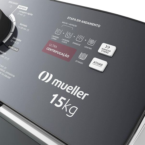 Máquina De Lavar Mueller 15kg Com Ultracentrifugação E Ciclo Rápido Mla15 127v - Branco image number null
