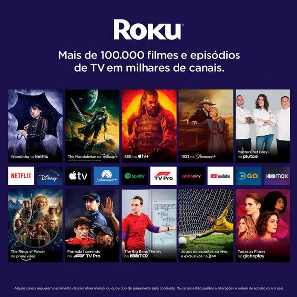 Roku Express 4K - Dispositivo de streaming HD-4K-HDR com controle remoto simples e botões de atalho - Preto - Bivolt image number null