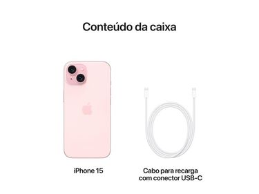 Apple iPhone 15 128GB Rosa 6 1” 48MP iOS 5G  - iPhone 15 - Tela 6 1” image number null