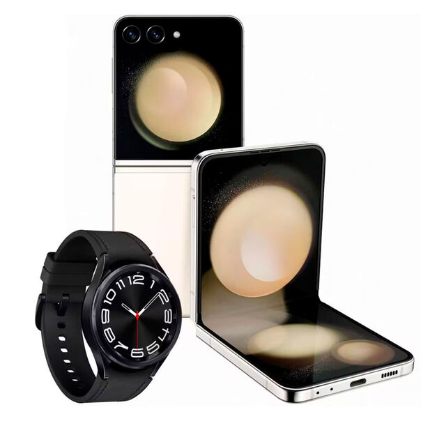 Smartphone Samsung Galaxy Z Flip5 5G + Smartwatch Samsung Galaxy Watch6 Classic LTE 43mm - Creme image number null